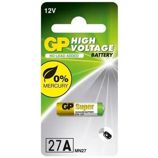 Батарейка 27A d8,0*28,2мм лужна 12V GP Super Alakaline High Voltage на планшеті GP27AF-2C5 GP