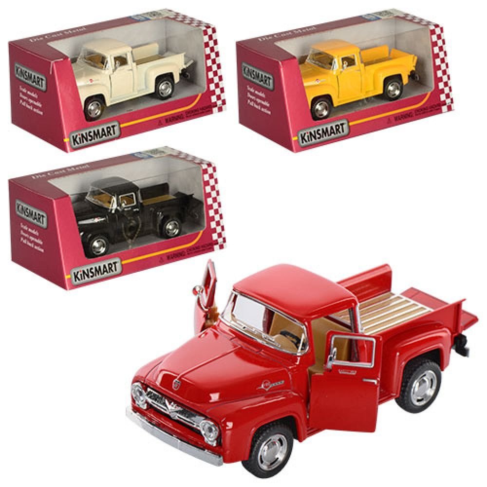 Машина металева Ford F-100 Pickup інерція двері відчин рез колеса в коробці 16,5*7,5*8см KT5385W kinsmart