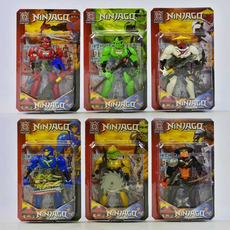 Герої Ninjago шарнірні руки ноги рухаються  на планшеті 30*18*6,5см. 2016-43 Китай