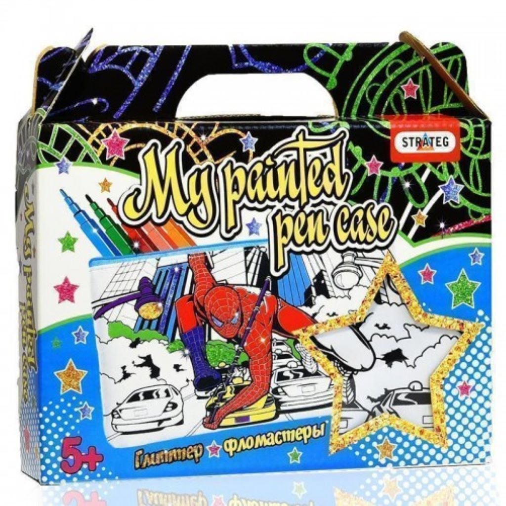 Косметичка  розфарбовка антистрес глітер фломастери в коробці 22*20*5см 2036 Strateg