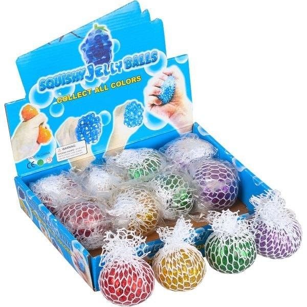 Антистрес у сітці лизун Мізки 5см з блискітками 0415 Китай