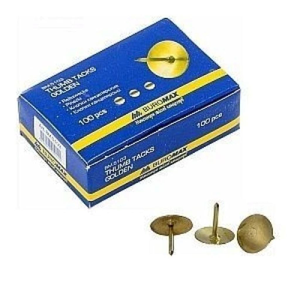 Кнопки 100шт нікеліровані  в каробці 5*3*1.5см BM5102 Buromax