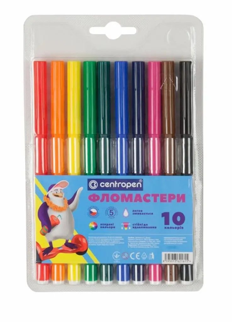 Фломастери 10кольорів в упаковці 7790/10 centropen