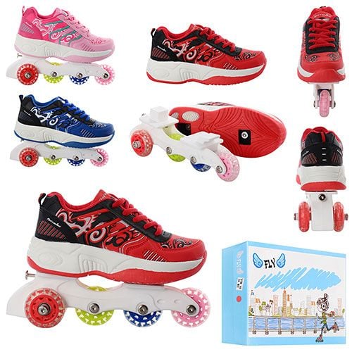 Ролики-кроссовки 5 розмірів пластмасова рама  5 колес шнуровка MS0030 profi