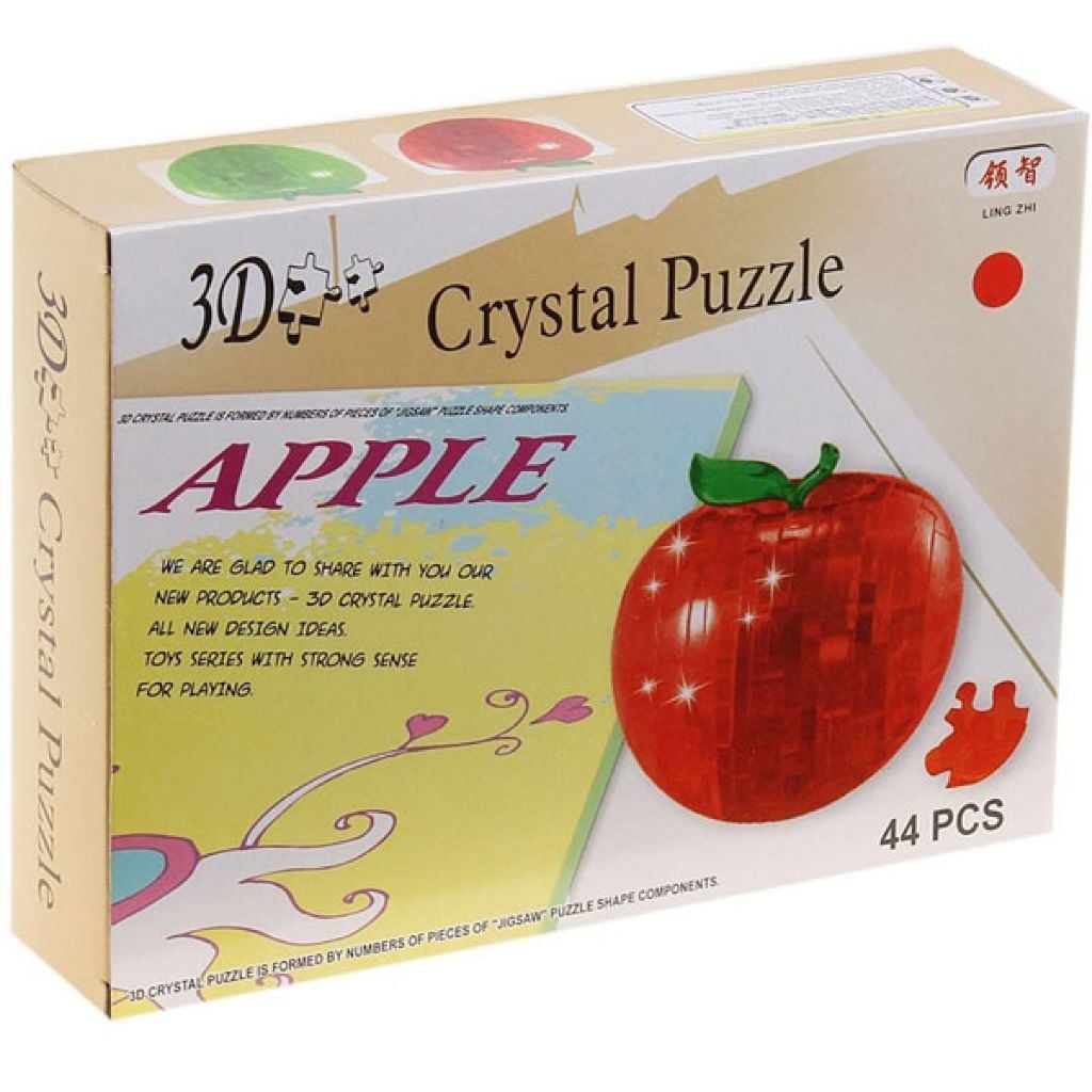 Пазли 3D кристал "Яблоко" 44д  в коробі 23*20*3см 9003 Китай