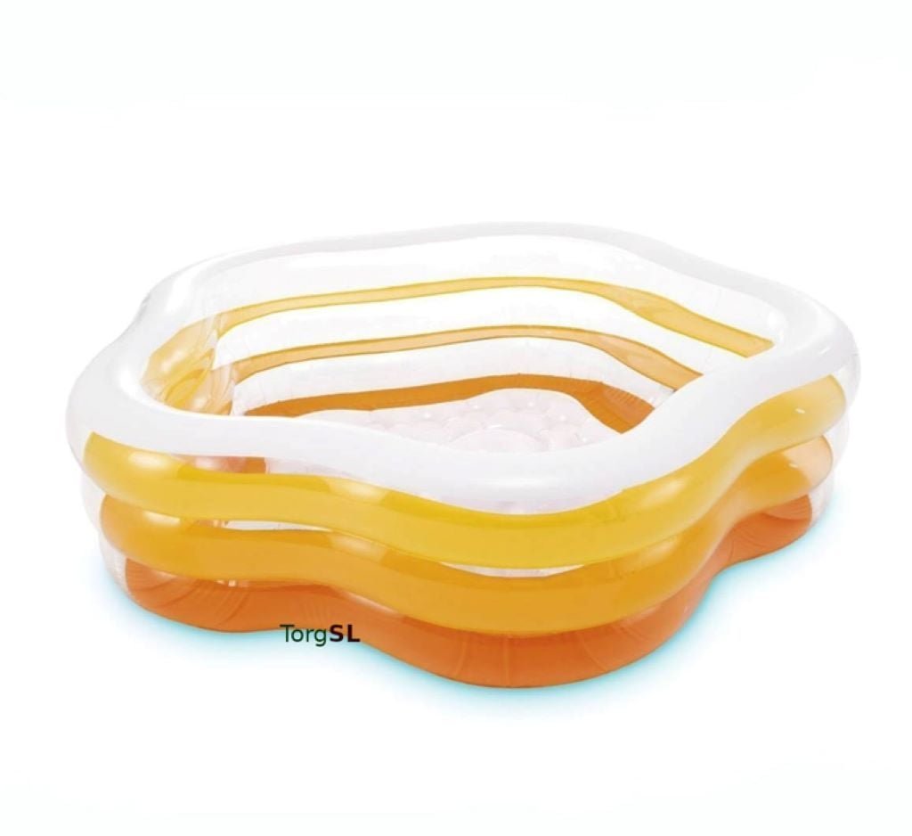 Басейн Зірочка 4 секції надувне дно рем комплект 466л,185*180*53см у коробці 56495 intex