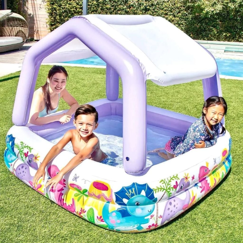 Басейн надувний квадрат зі знімним дахом 157*157*122см в коробці 57470 intex