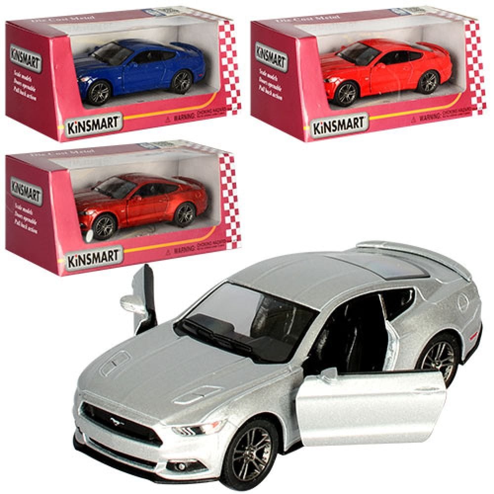 Машина метал 1:38 Ford Mustang GT інерція двері відчин гум колеса коробка 16*8*7см KT5386W kinsmart