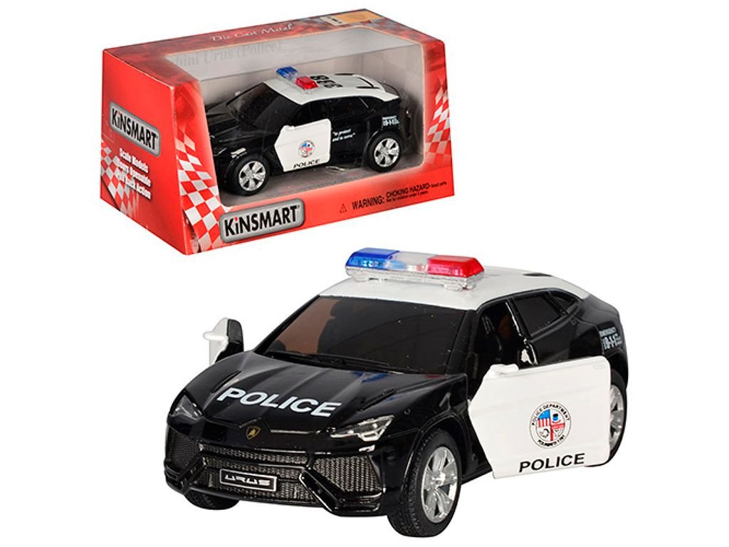 Машина металл 1:38 Lamborghini Urus POLICE інерція гум колеса відкрив двері в коробці 16*8*7см KT5368WP kinsmart