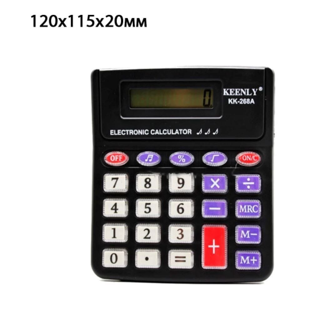 Калькулятор 8 розрядний 12*11*1см на батарейках у коробці 13*12*2см KK-268A Kenko