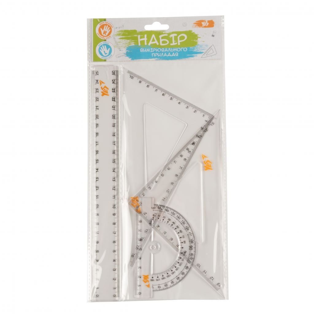 Вимірювальні приладдя пластик прозорий 4шт у пакеті 32*14см 370261 Yes