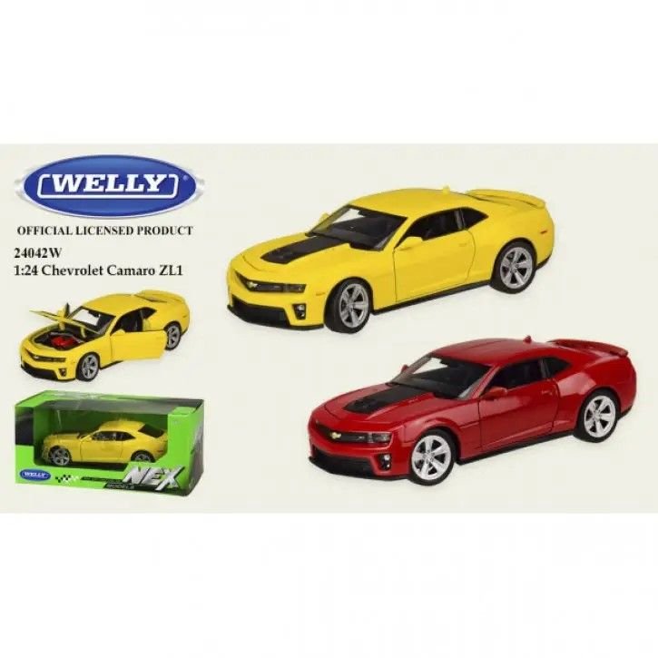 Машина метал Chevrolet Camaro ZL1 1:24 відкрив двері у коробці 23*11*10см 24042W Welli