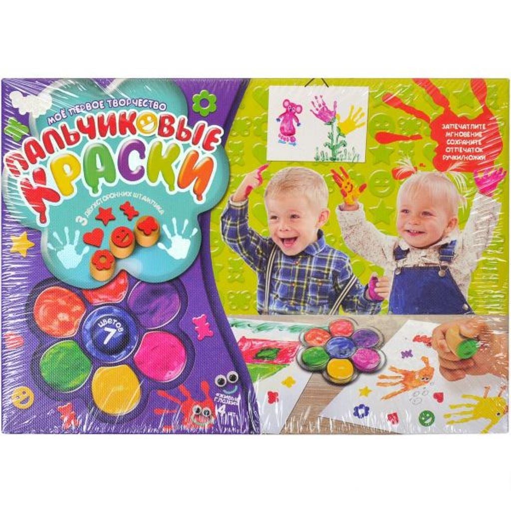 Фарби пальчикові 7кол Моя перша творчість в коробці 27*16*2,5см РК-01-01 Danko toys