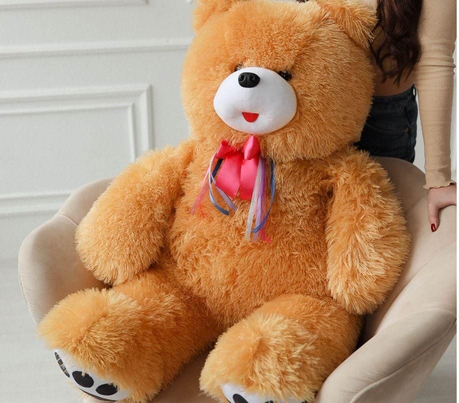 М'яка іграшка медведь лежачий большой травка Ч143 чайка