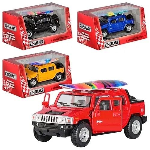 Машина  метал 2005 HUMMER H2 SUT1:40 інерція відкрив двері гумові колеса в коробке 16*8*7см KT5097WS Китай