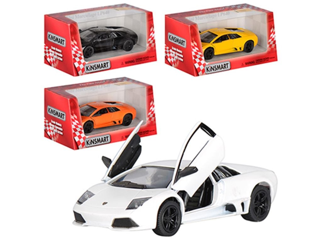 Машина металева Lamborghini Murcielago LP640-4 1:32 інерція гум колеса двері відчин вгору в коробці 16*8*7см KT5317W kinsmart