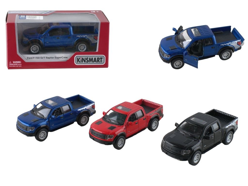 Машина металева Ford F-150 Raptor SuperCrew інерція відкрив двері гум колеса коробка 16*7*8см KT5365W kinsmart