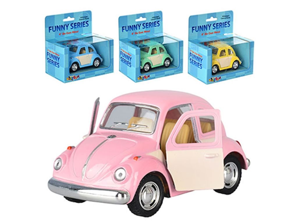 Машина металева Volkswagen Classical Beetle KINSFUN інерція двері відчин в коробці 13*7*8см KT4026WC kinsmart