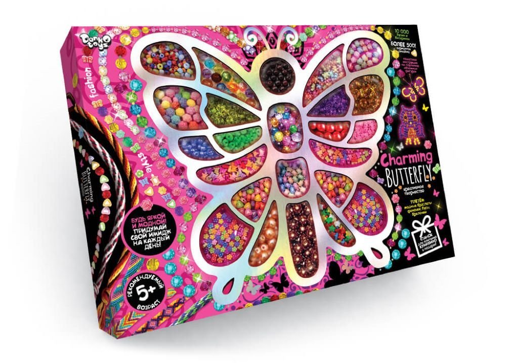 Бісер набір для творчості Charming Butterfiy метелик в коробці 40*30*4см CHB-01-01 Danko toys