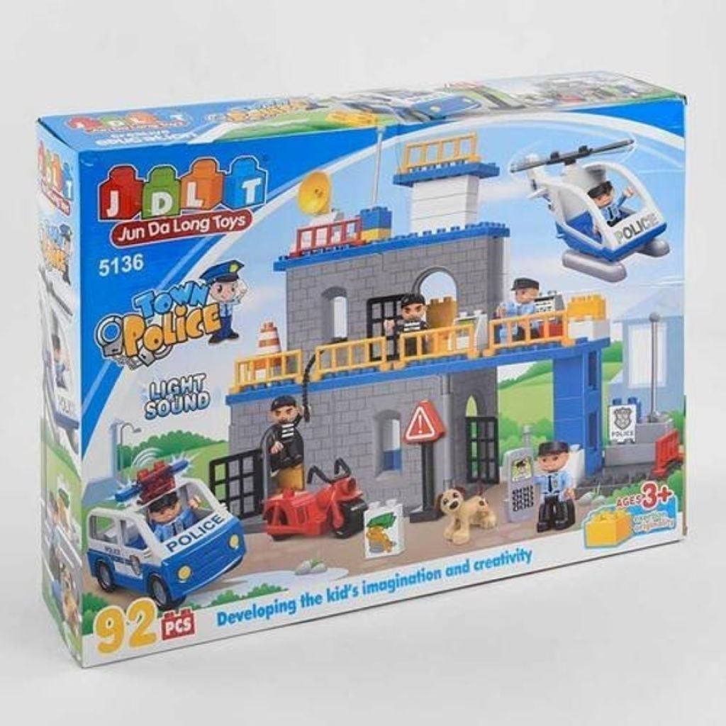 Конструктор типу лего Duplo  92великі дет Поліцейський відділок 92д у коробці 32*28,5*9см 5136 JDLT