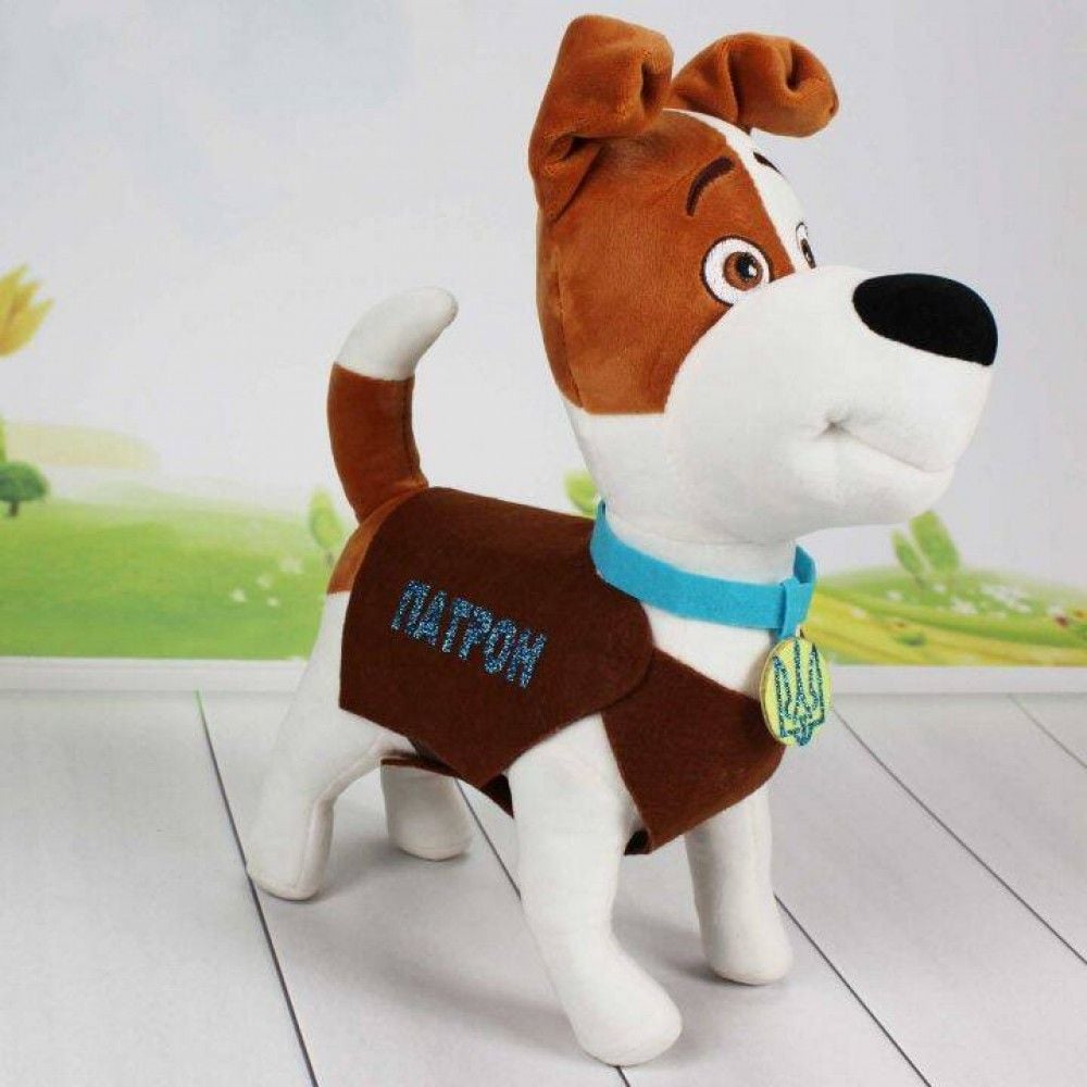 М'яка іграшка пес Патрон 30*17см білий з коричневим 00114-7 копиця