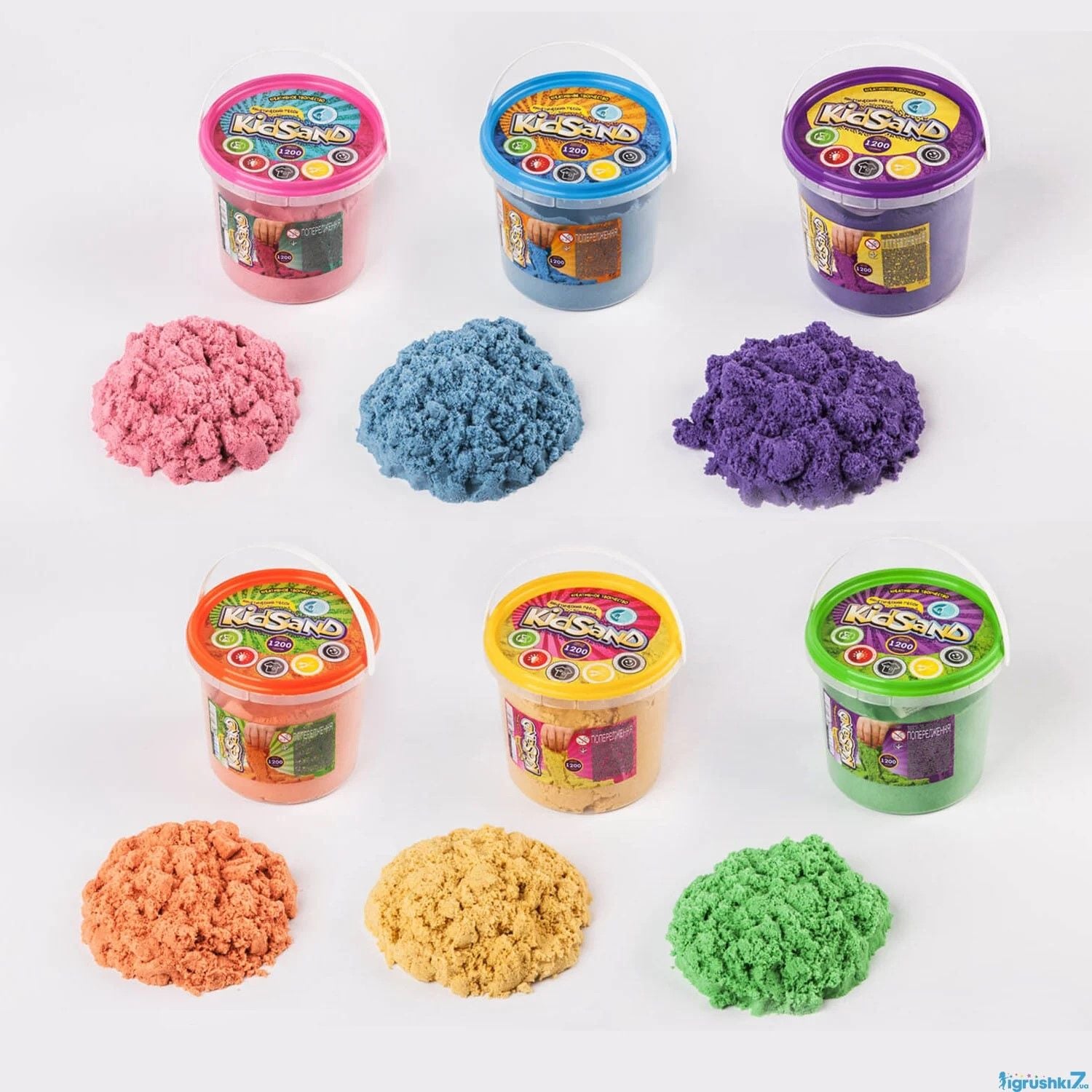 Кінетичний пісок 1200г Kid Sand пасочки у відрі KS-01-04 danko toys