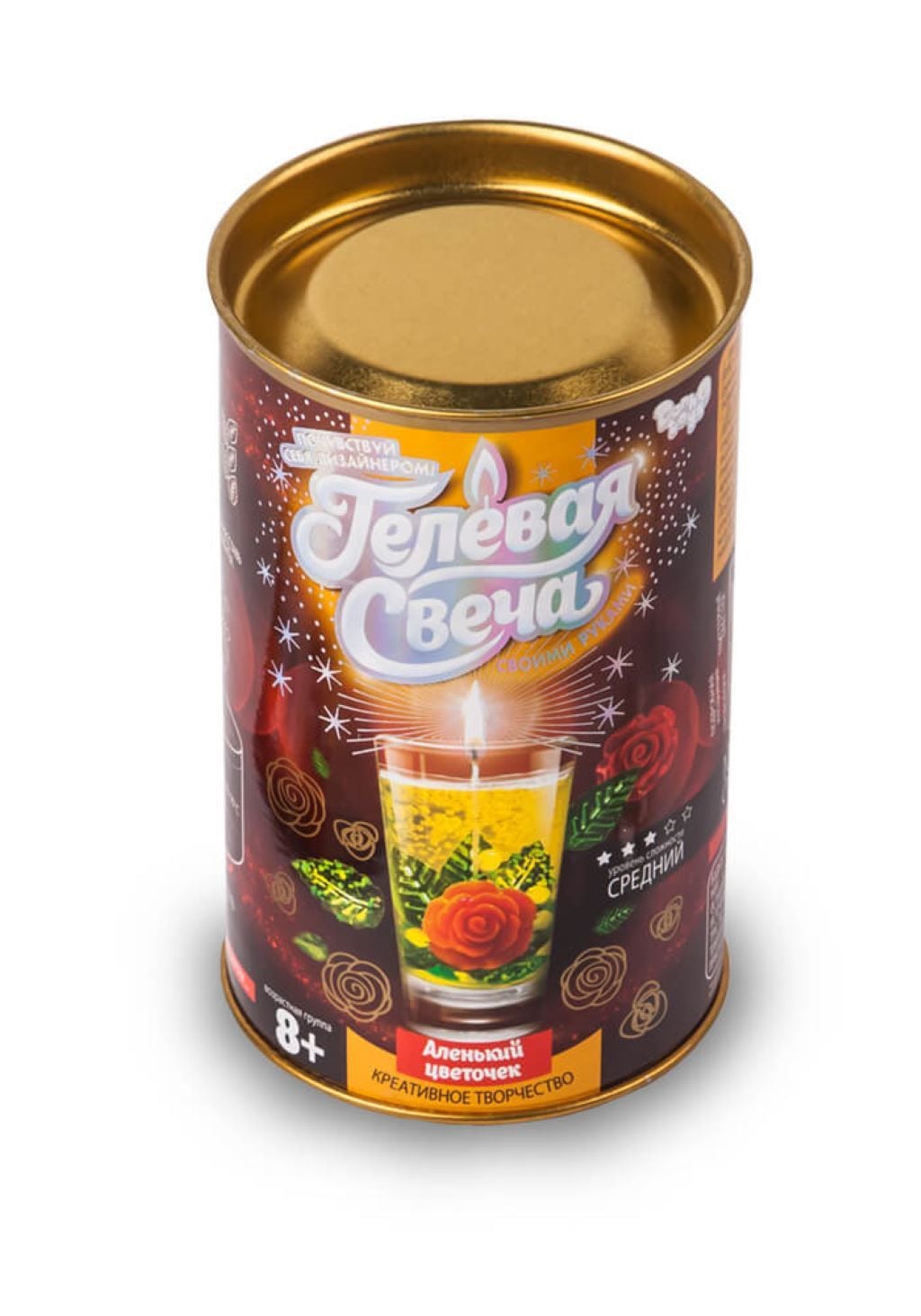 Креативна творчість гелеві свічки Червона Квіточка своїми руками у тубусі 20*8*8см GS-01-06 Danko toys
