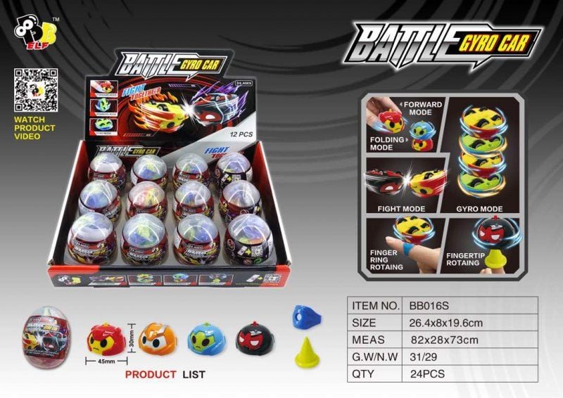 Конструктор гра бойові жуки  Battle Gyro Car дзига у яйці BB016S Китай