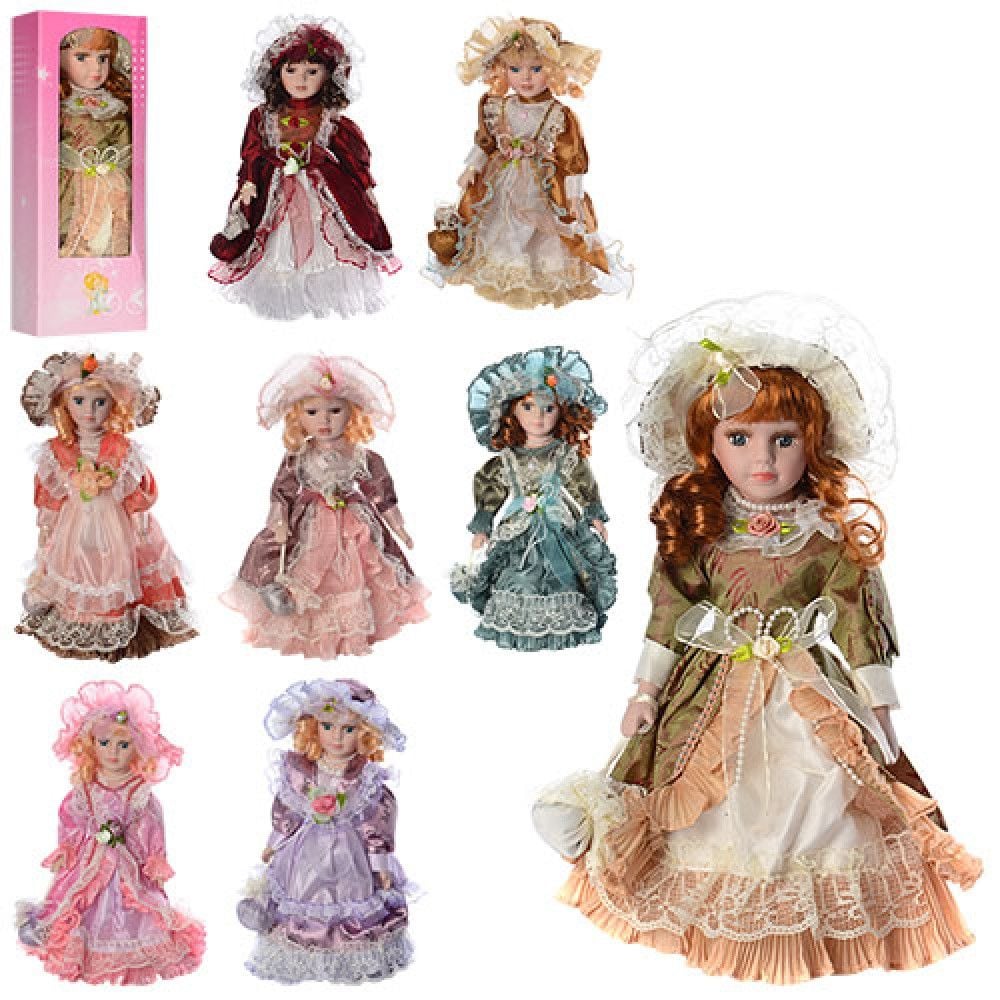 Лялька порцелянова на підставці 30см в коробці 30*13*9см X11482 Китай