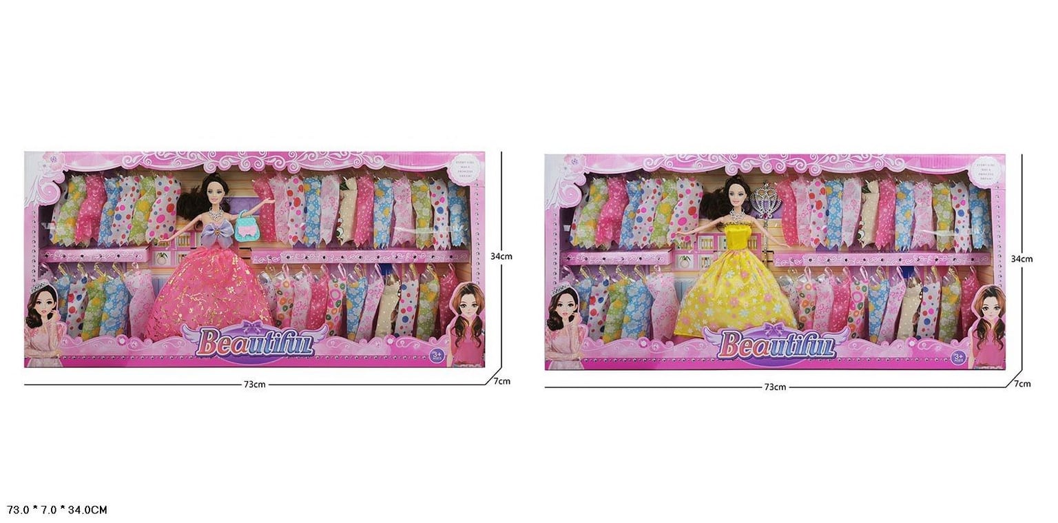Лялька Beautiful з гардеробом коробка 73*34*7см 618-3/4 Китай