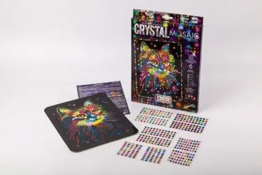 Блискуча мозаїка Crystal Mosaic Кіт у коробці CRM-01-02 Danko toys