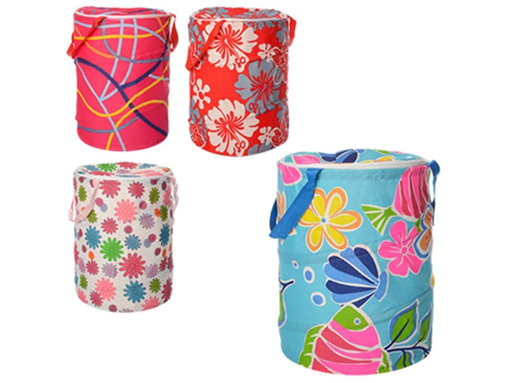 Кошик для іграшок 30*38см тканинний кришка на блискавці на ручках кнопка в пакеті M3732 Китай