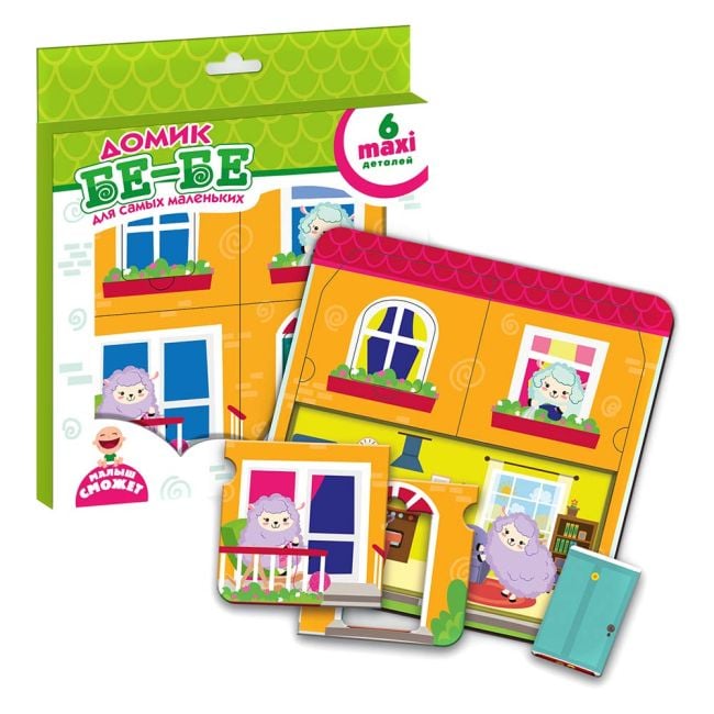 В рамці для найменших  Домик Бе-Бе 6дет в пакеті 22*26см VT2903-10 Vladi Toys