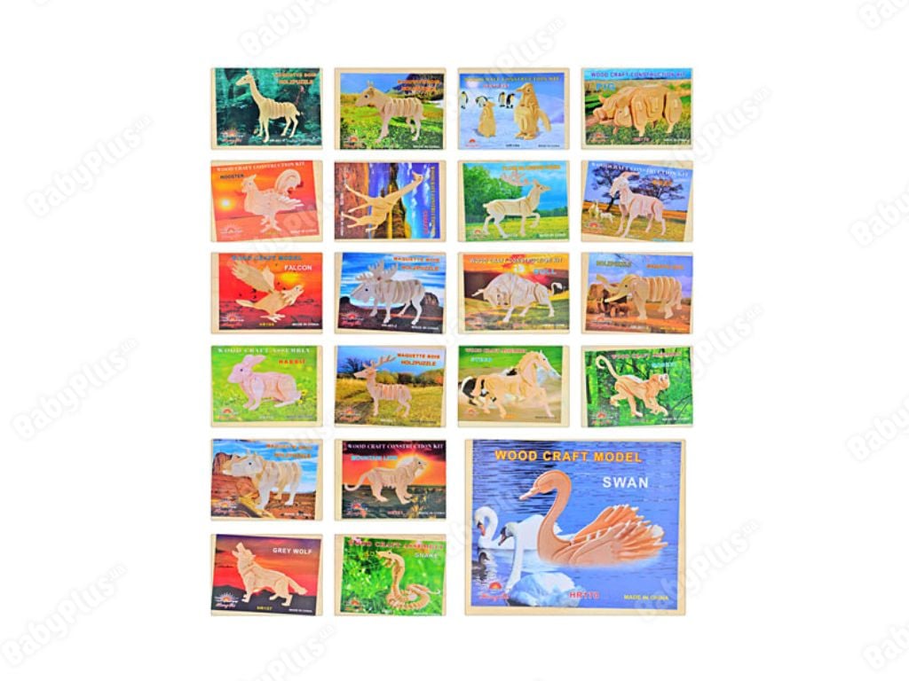 3d пазл  фанера Тварини в плівці 23*18-5см MD0475 Китай