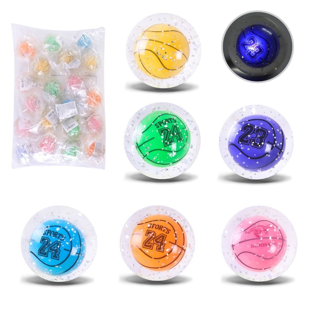 М'яч стрибунець футбол/баскетбол 6см з блиском і світлом 6см мікс кольорів у пакеті PR2506 Китай