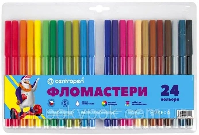 Фломастери 24коліра у блістері 7790-24 centropen