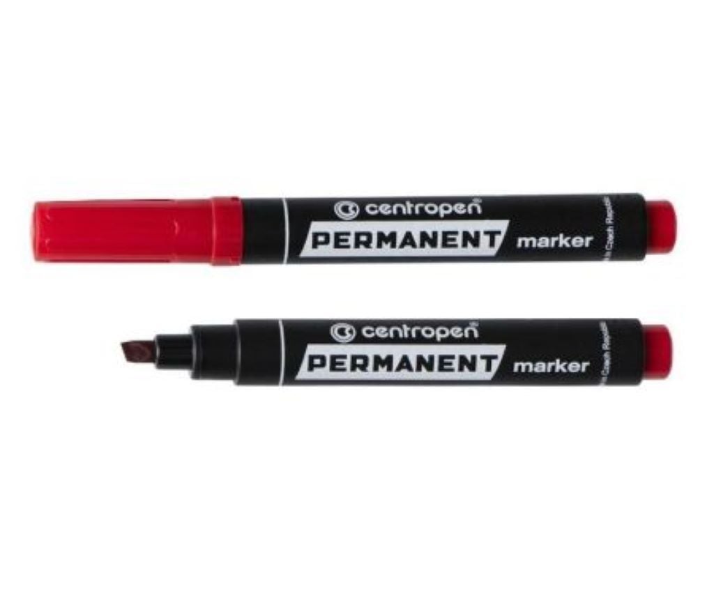 Маркер перманентний 5мм клиноподібний червоний 8576 Centropen