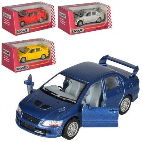 Машина метал  MITSUBISHI EVOIUTION B\K інерція відкрив двері в коробці 16*7*7см KT5052W Kinsmart