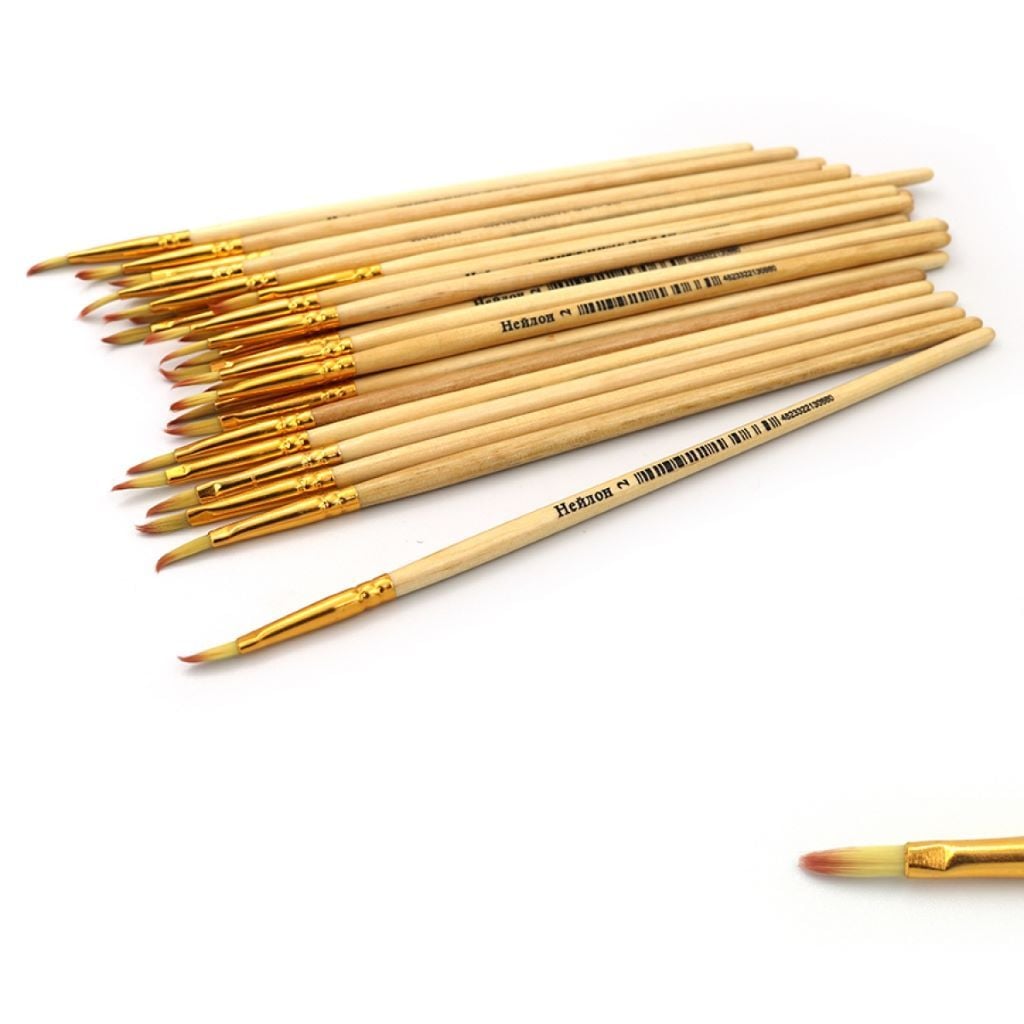 Пензлик нейлон №2 плоска дерев'яна 15см N-BP-2 Josefotten