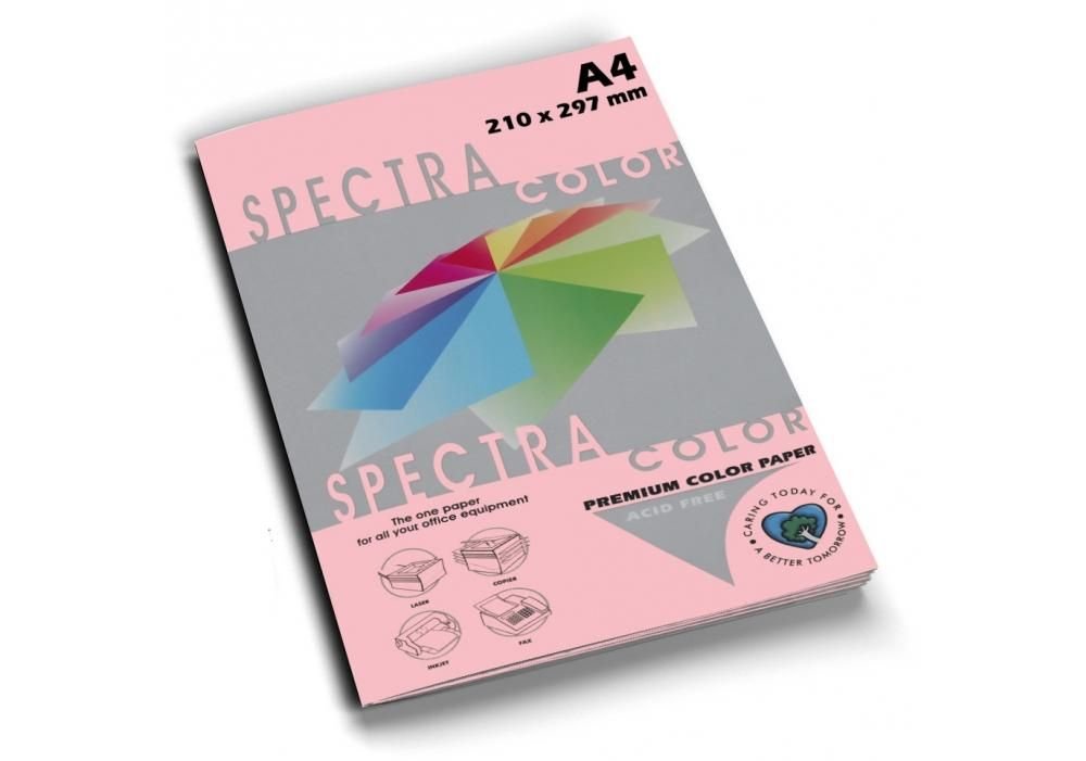 Папір А4 рожева 100шт 80мг Spectra Color в пакеті 210*297мм 1707 Китай