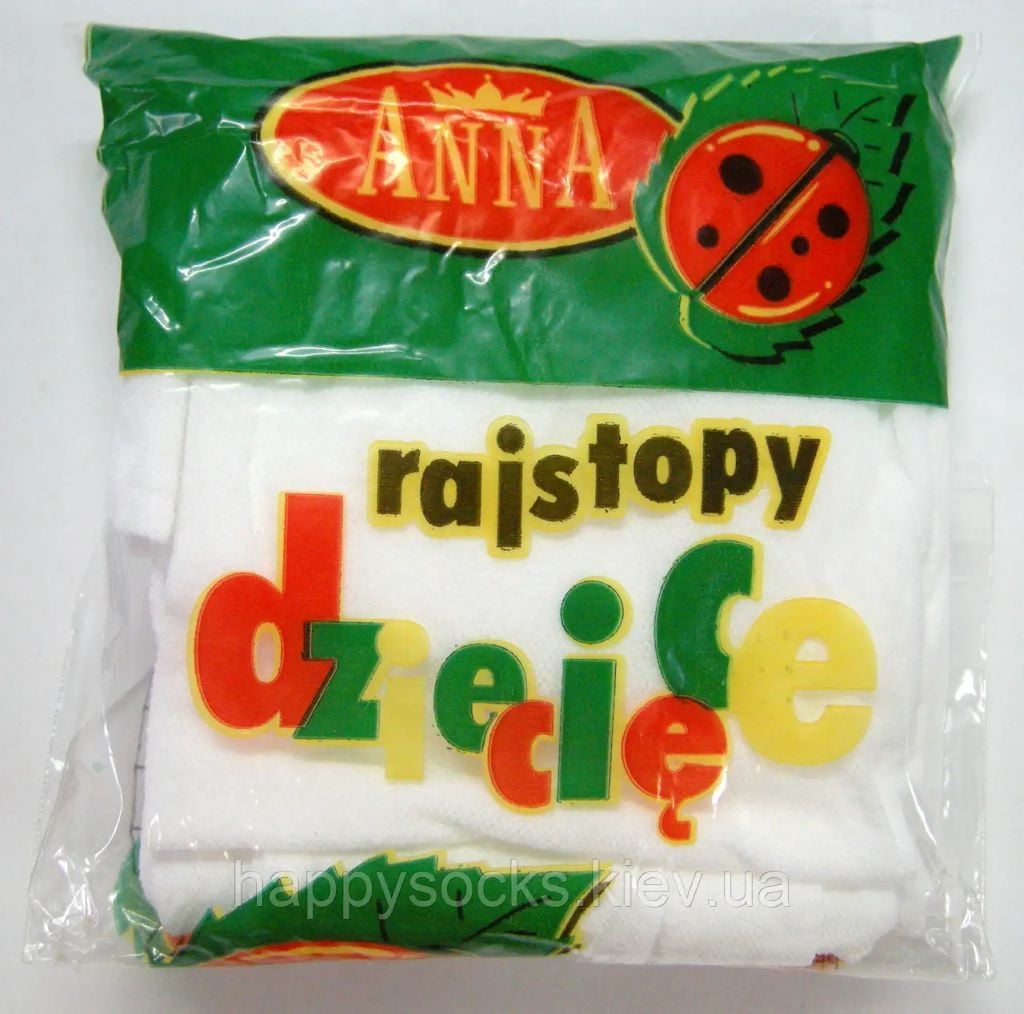 Колготки дівчинка з малюнком білі/червоні/чорні 933018 Anna 110-152р