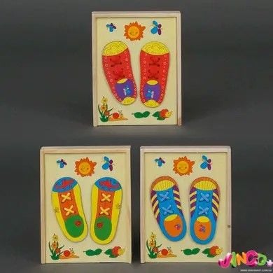 Дерево логіка шнурівка чобітки  в коробці 19*23*3см 779-616 Китай