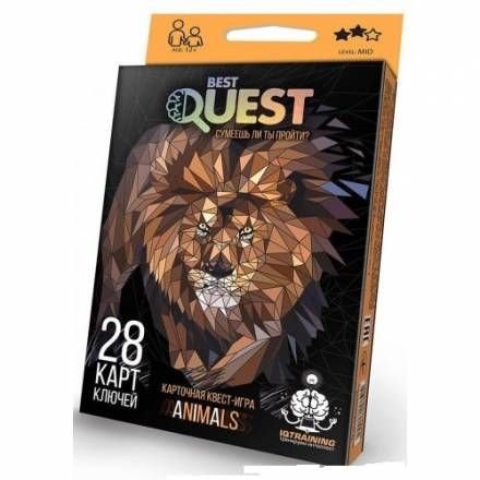 Настільна гра карточна Best Quest ANIMALS  в коробці BQ-01-02 danko toys