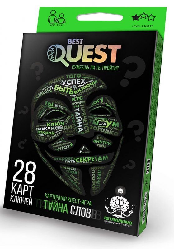 Настільна гра карточна Best Quest тайна слов  в коробці BQ-01-01 danko toys