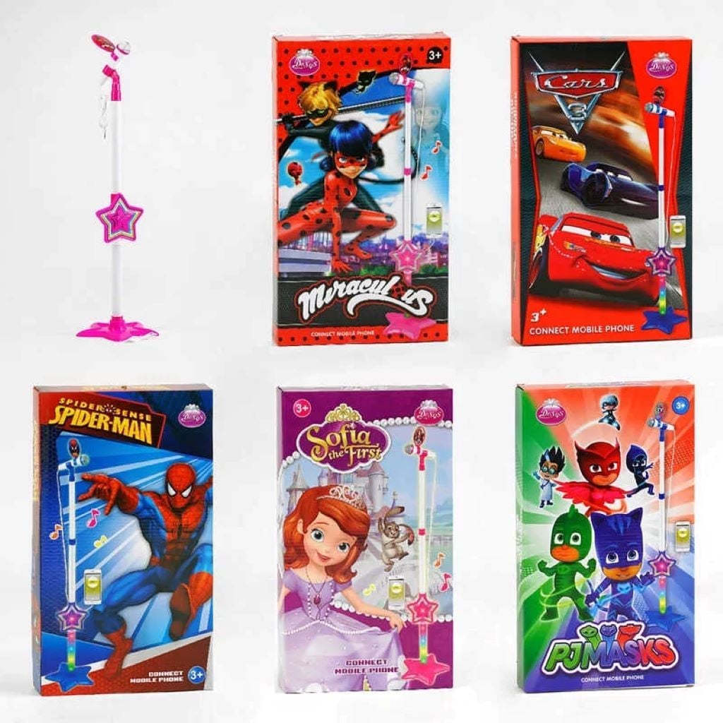 Мікрофон Леді Баг на батарейках  музика світло на підставці в коробці 23*5,5*39см DS-002-1T Китай