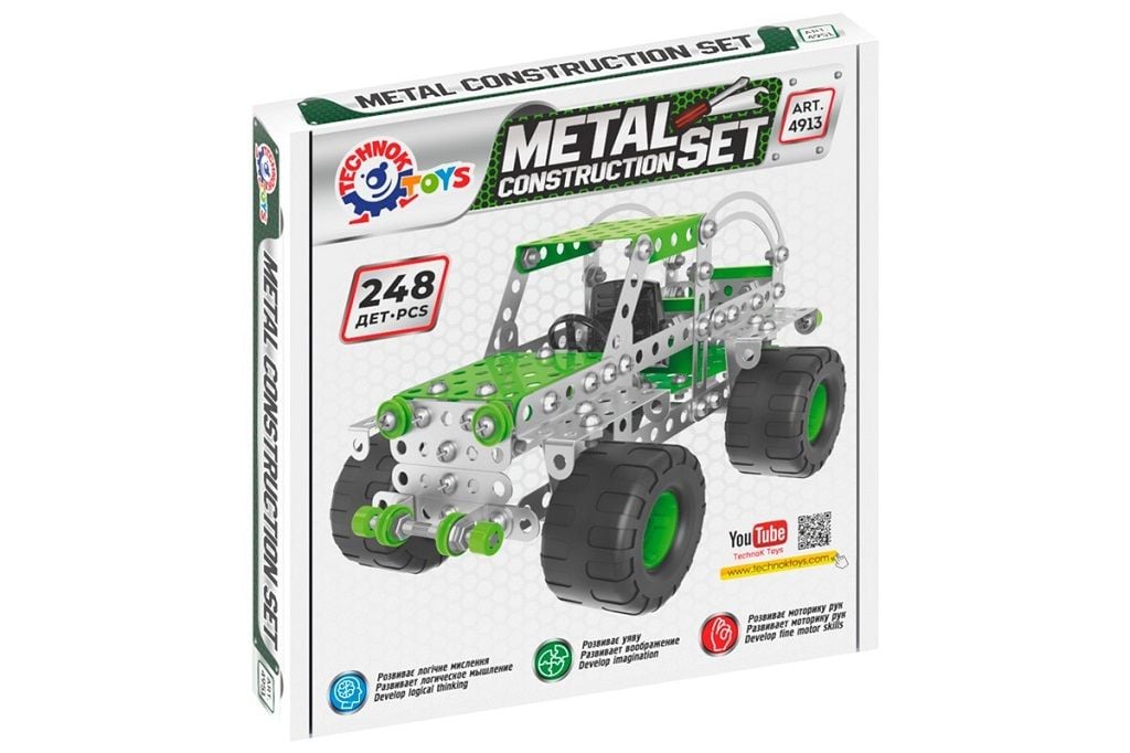 Конструктор металевий 248дет Позашляховик в коробці 19*19*3,5см 4913 технок