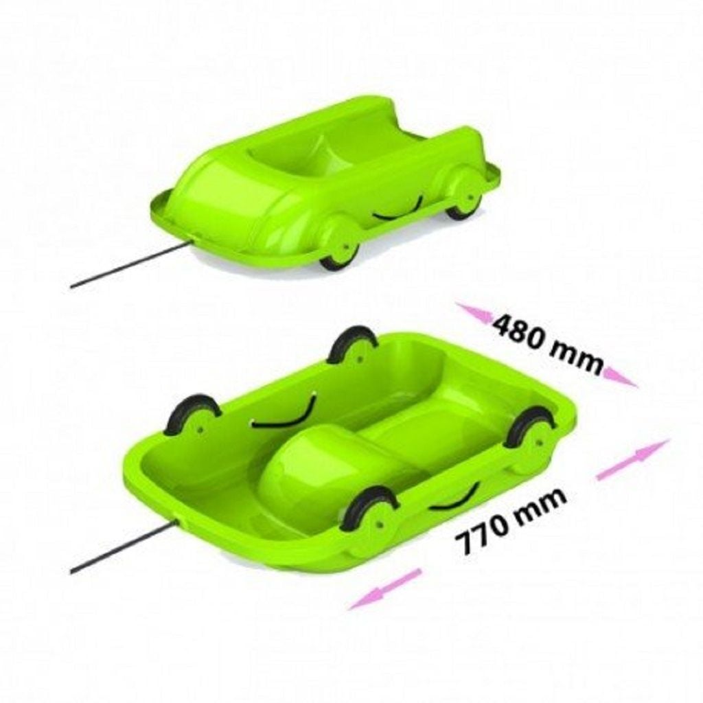 Санки універсальні пластикові з колесами мікс кольорів 06550 Фламінго