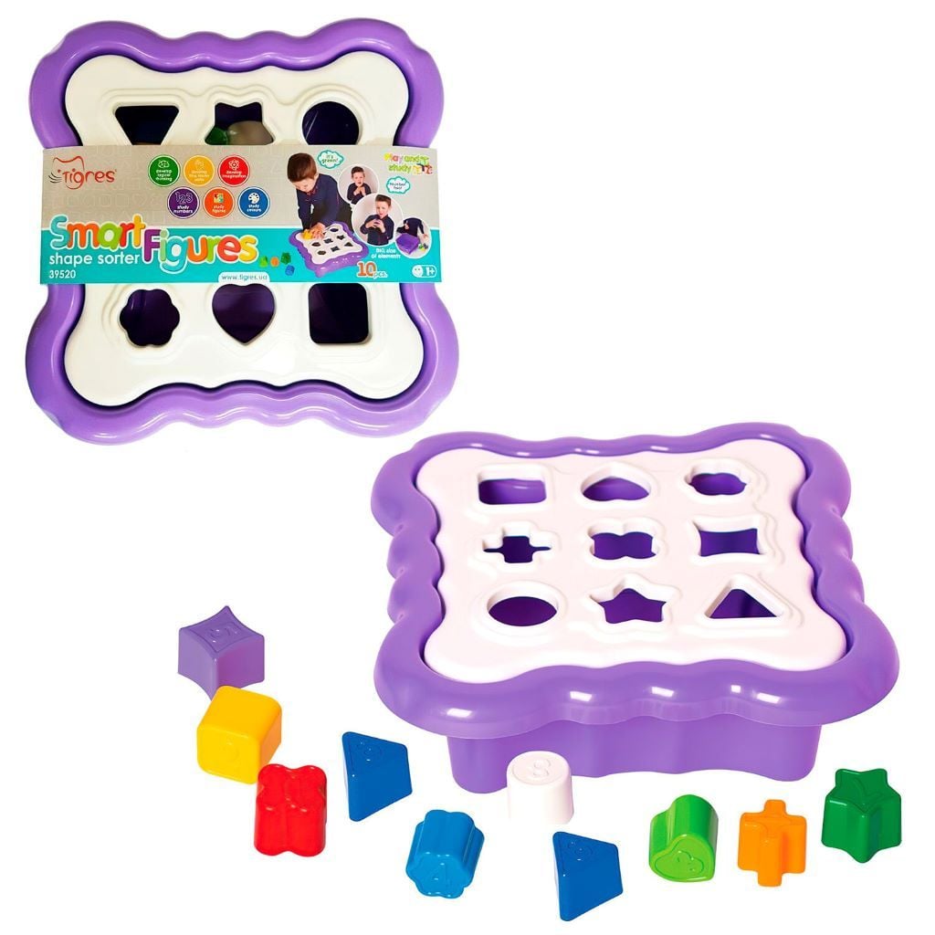 Іграшка сортер Розумні фігури 10 ел у сіточці 45*45*15см 39520 Тігрес
