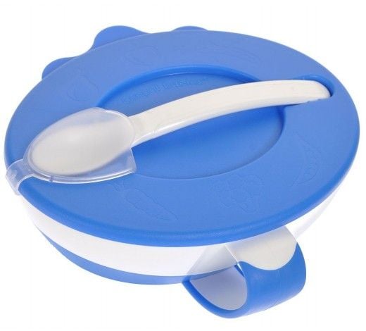 Посуд для малюка пластик контейнер тарілка+ложка синій 31/406_blu canpol