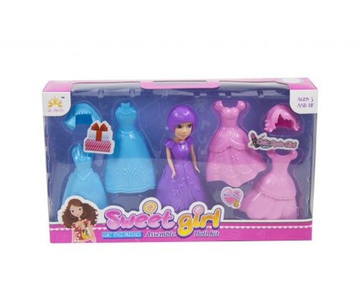 Лялька 17см з пластиковими сукнями в коробці 2025 Китай